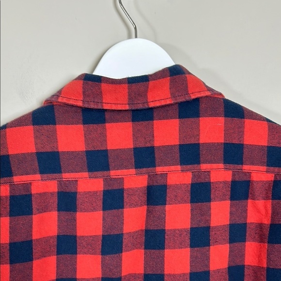 J Crew Mens Shacket Sherpa Lined Red and Blue Plaid Jacket Outdoor Fleece Sz L - Picture 6 of 11